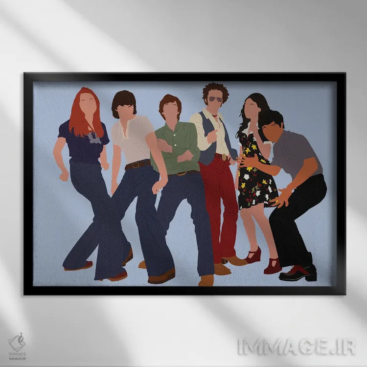 تابلو نمایش دهه ۷۰ میلادی II (سریال) اثر بوریلیانا - نمای قابدار مشکی