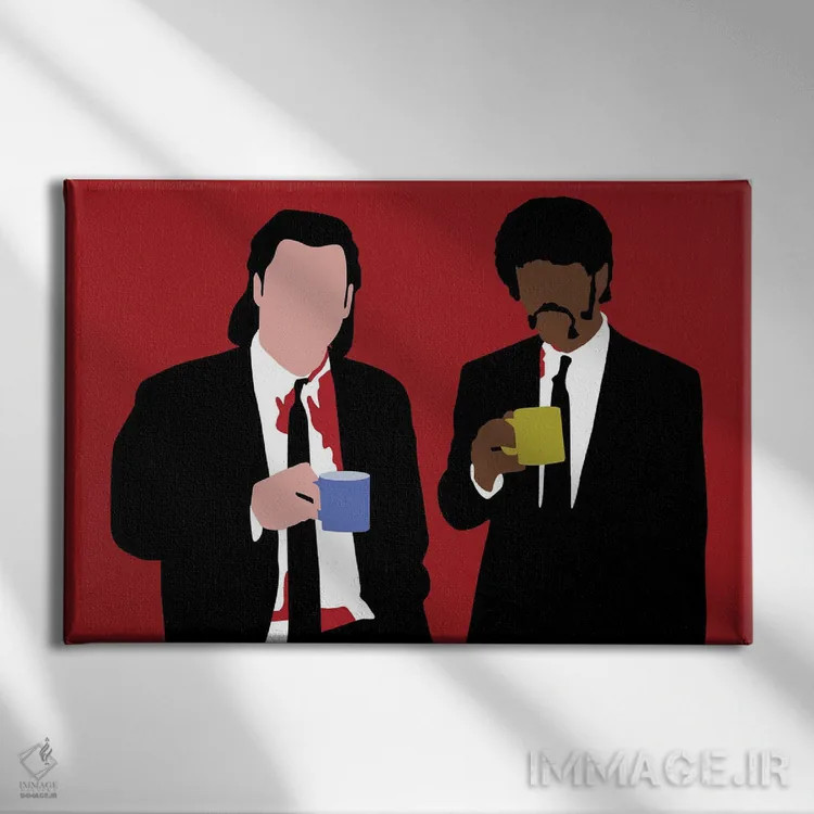 تابلو ژول و وینسنت وگا داستان عامهپسند II اثر بوریلیانا - نمای روبهرو روی دیوار