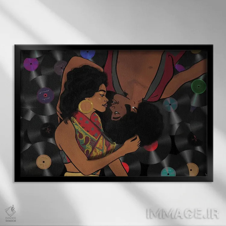 تابلو عشقی با روح و احساس اثر بری پیپنز - نمای قابدار مشکی