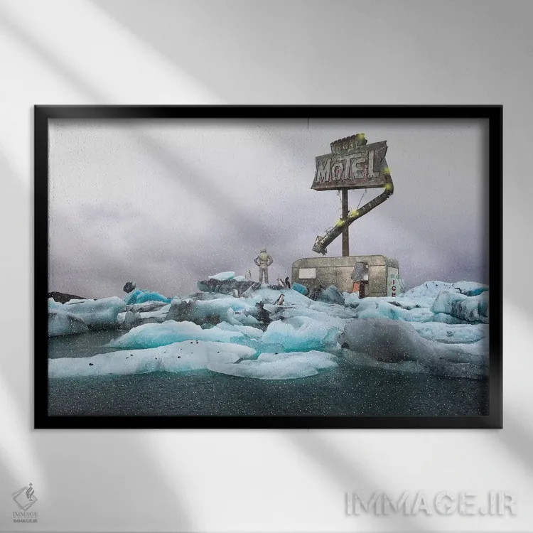 تابلو شاهانهای خشن اثر جیسون بروک - نمای قابدار مشکی