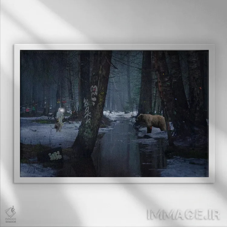 تابلو رنگهای متضاد اثر جیسون بروک - نمای قابدار سفید