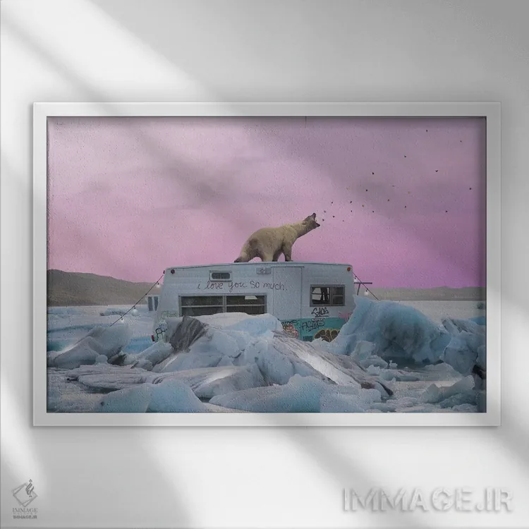 تابلو شکستن یخ (شروع صحبت؛ زدودن غربت) اثر جیسون بروک - نمای قابدار سفید