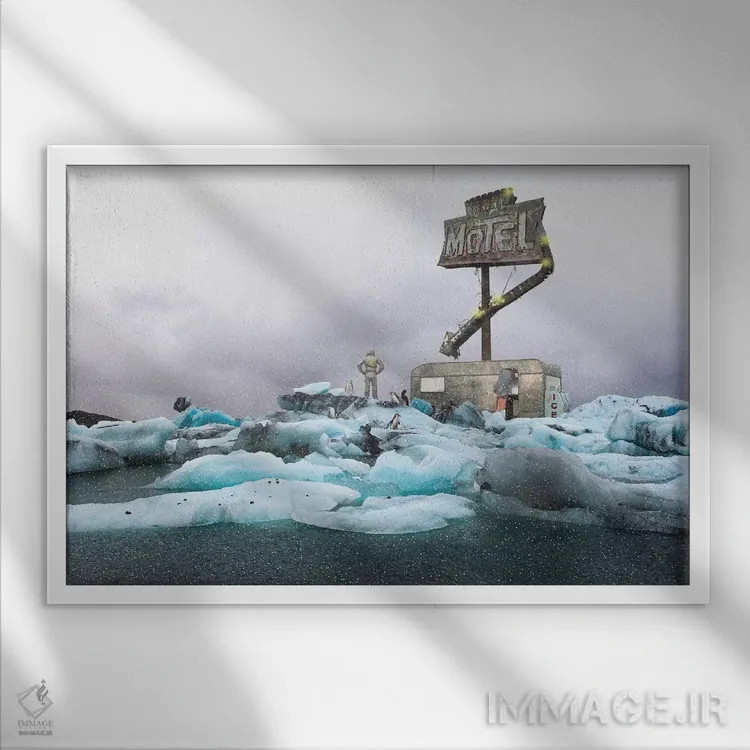 تابلو شاهانهای خشن اثر جیسون بروک - نمای قابدار سفید