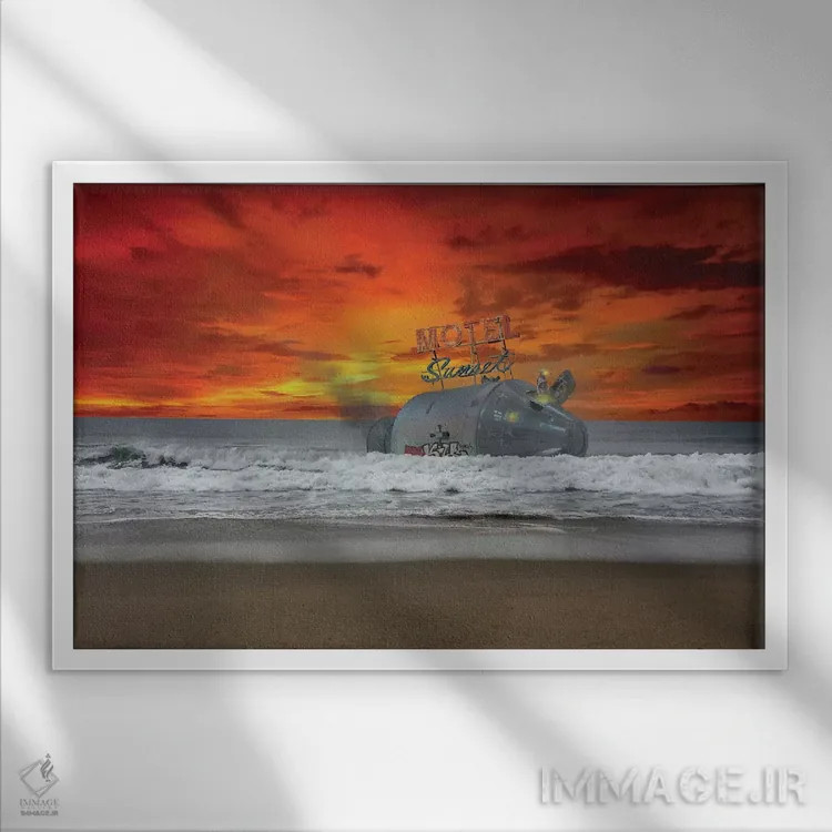 تابلو سقوط از فضا اثر جیسون بروک - نمای قابدار سفید