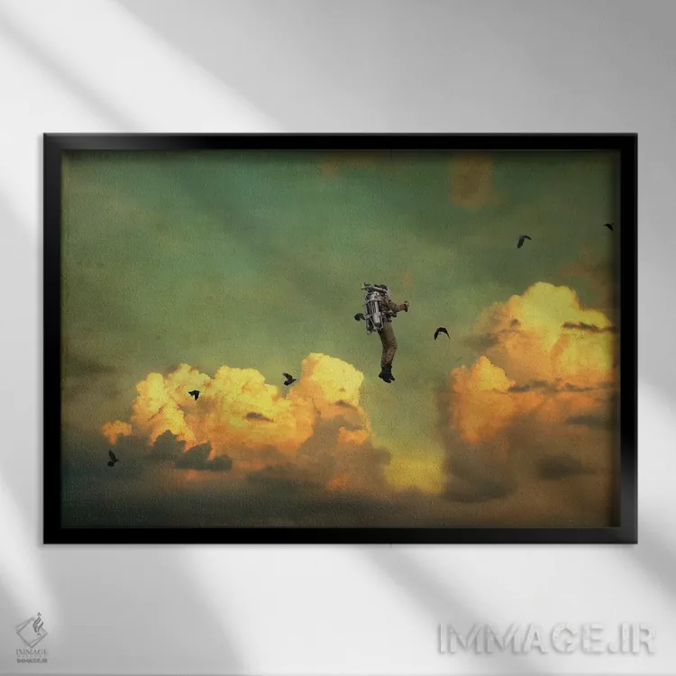 تابلو ایکـاروس (اسطوره یونانی) اثر جیسون بروک - نمای قابدار مشکی