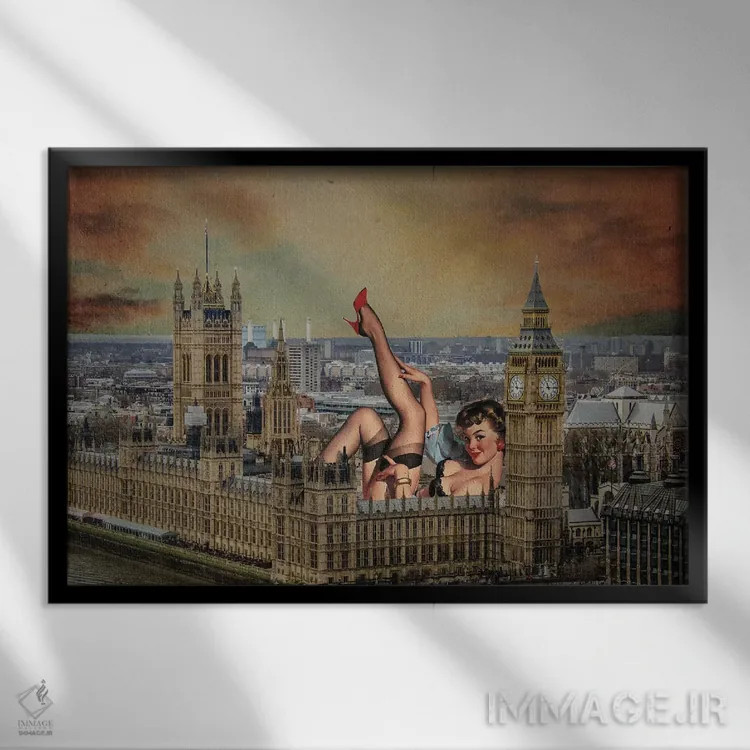 تابلو پینآپ لندن اثر جیسون بروک - نمای قابدار مشکی