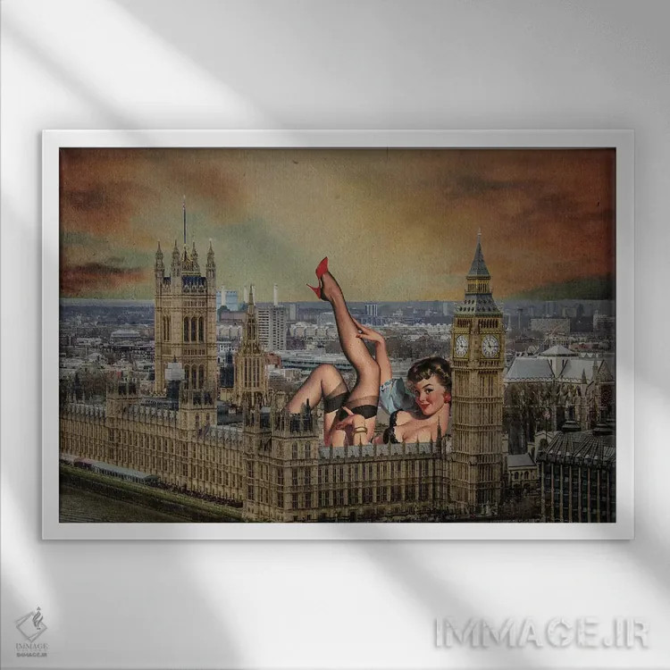 تابلو پینآپ لندن اثر جیسون بروک - نمای قابدار سفید