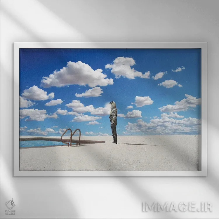 تابلو از کنترل خارج شدن اثر جیسون بروک - نمای قابدار سفید