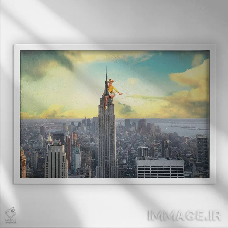 تابلو پینآپ نیویورک اثر جیسون بروک - نمای قابدار سفید