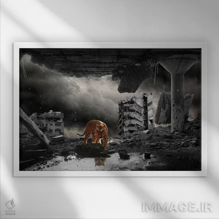 تابلو فاجعهای بسیار کنجکاو اثر جیسون بروک - نمای قابدار سفید