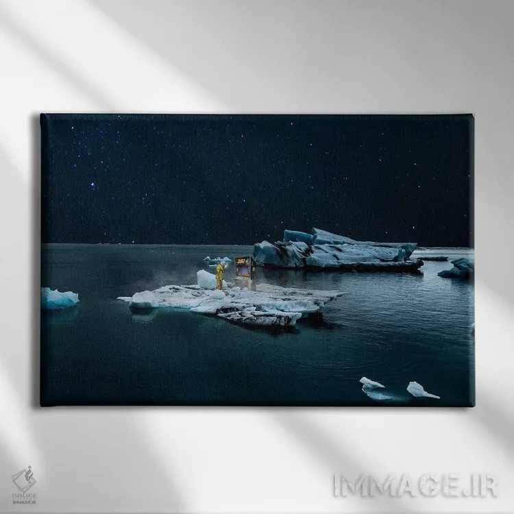 تابلو اشغالگر فضایی (بازی کلاسیک) اثر جیسون بروک - نمای روبهرو روی دیوار