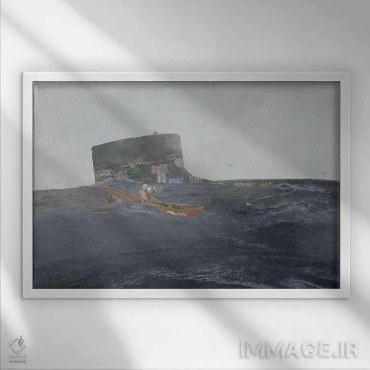 تابلو بال و دعا (اصطلاح امید/تشویق) اثر جیسون بروک - نمای قابدار سفید