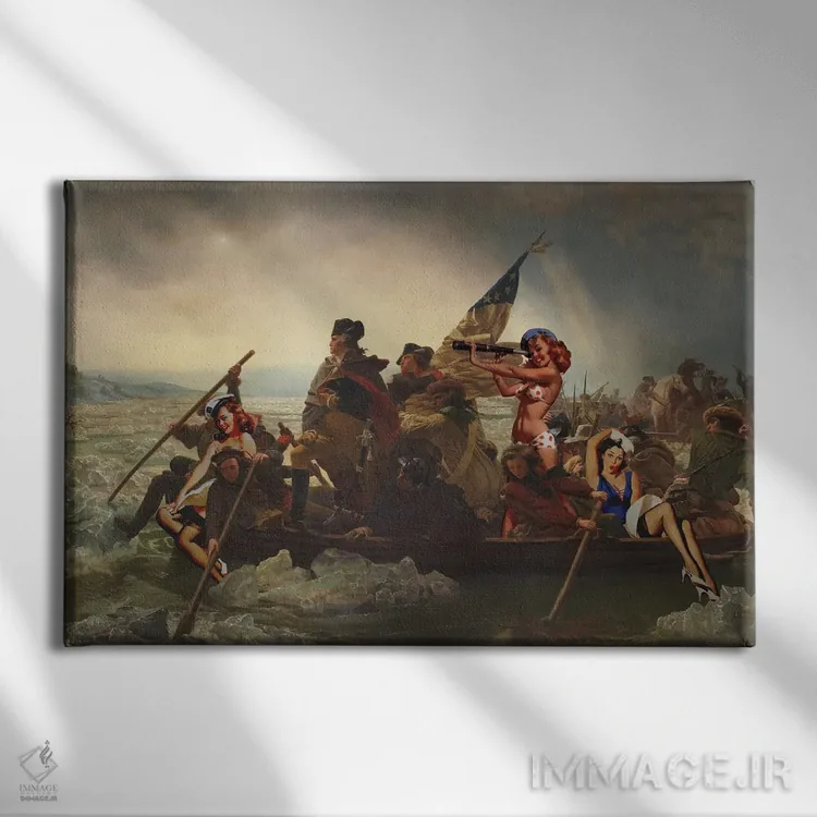 تابلو یانکی دودل کندی (آبنبات آمریکایی) اثر جیسون بروک - نمای روبهرو روی دیوار