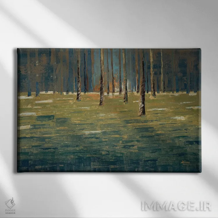 تابلو شفق جنگل اثر جان باروز - نمای روبهرو روی دیوار