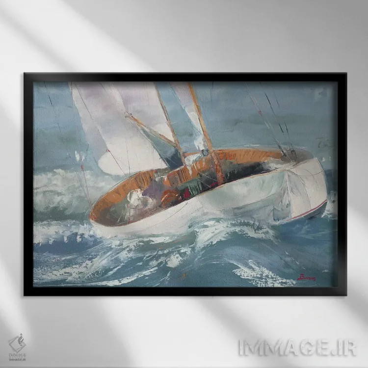 تابلو رهسپار دریا اثر جان باروز - نمای قابدار مشکی