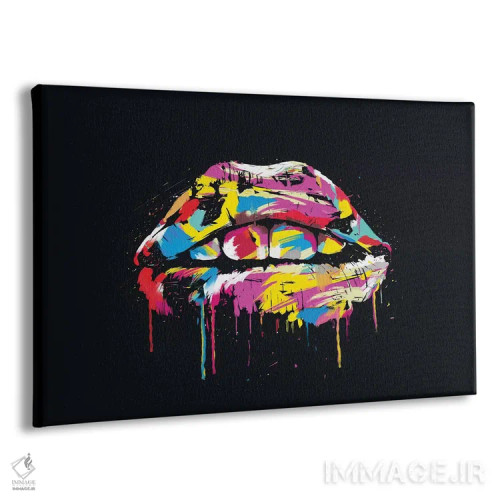 تابلو لبهای رنگارنگ اثر بالازس شولتی - نمای پرسپکتیو محصول