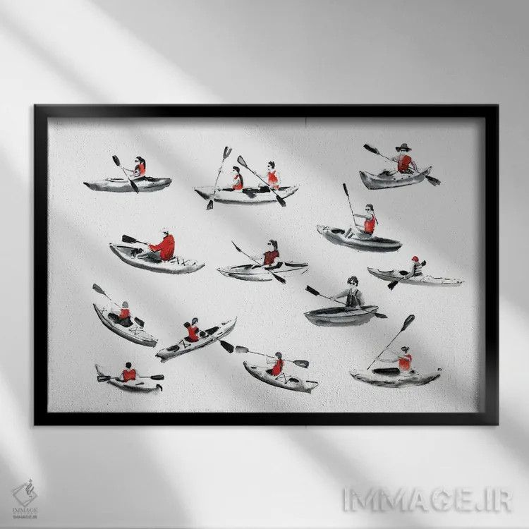 تابلو کانو (نوعی قایق) اثر بوگدان شیپتنکو - نمای قابدار مشکی