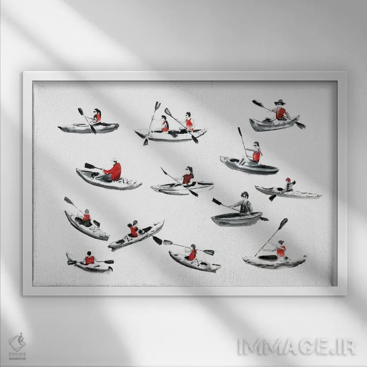 تابلو کانو (نوعی قایق) اثر بوگدان شیپتنکو - نمای قابدار سفید