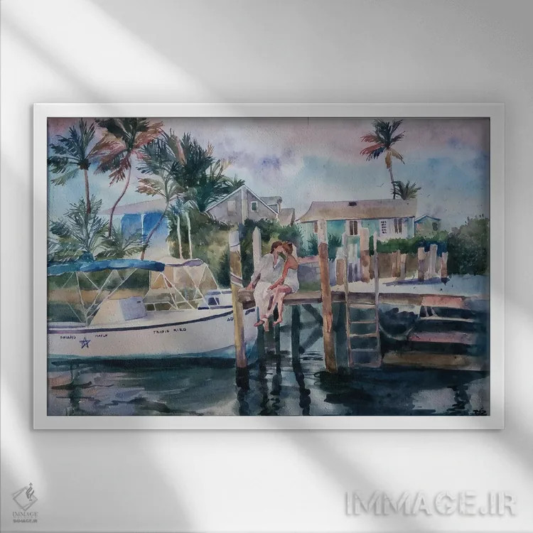 تابلو زوج اثر بوگدان شیپتنکو - نمای قابدار سفید