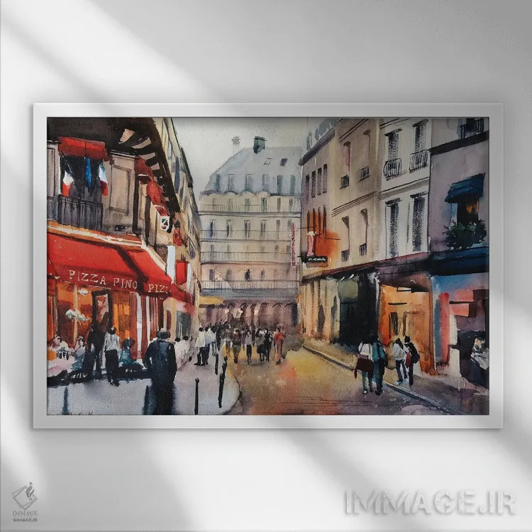 تابلو پاریس هنگام عصر اثر بوگدان شیپتنکو - نمای قابدار سفید