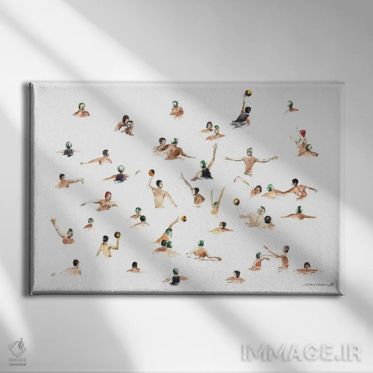 تابلو واترپلو اثر بوگدان شیپتنکو - نمای روبهرو روی دیوار