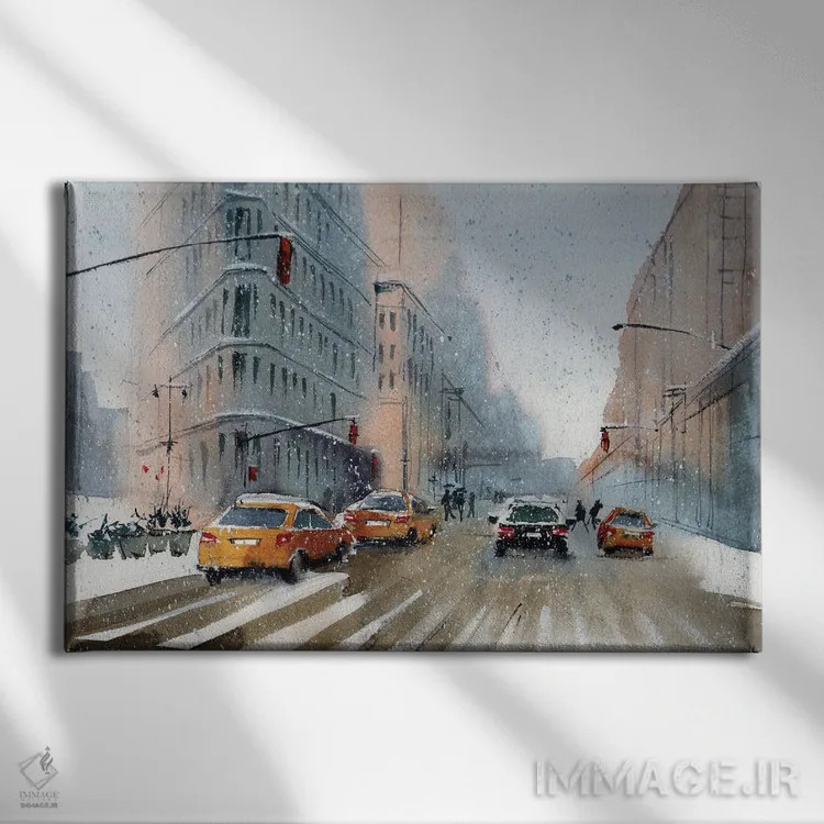 تابلو تاکسی نیویورک اثر بوگدان شیپتنکو - نمای روبهرو روی دیوار