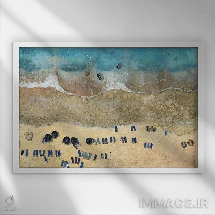 تابلو ویرجینیا بیچ (ساحل و شهر در آمریکا) اثر بوگدان شیپتنکو - نمای قابدار سفید