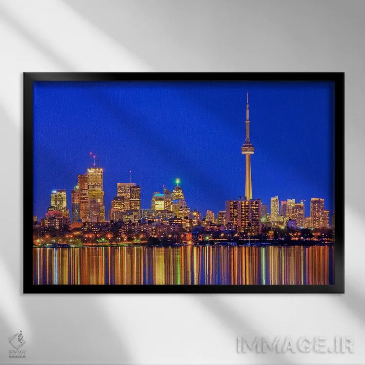 تابلو خط افق مرکز شهر، تورنتو، انتاریو، کانادا اثر براد اسمیت - نمای قابدار مشکی