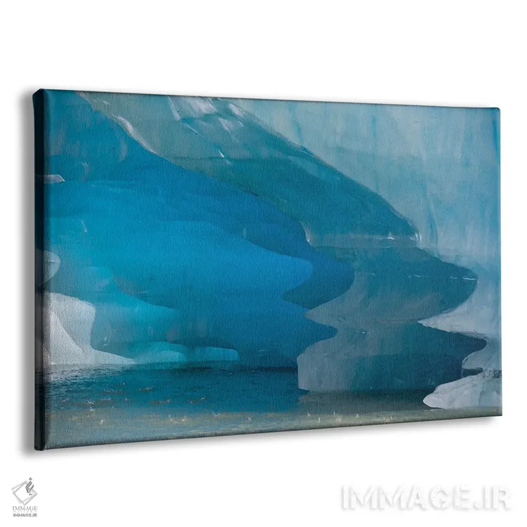 تابلو الگوهای ذوبشدگی روی این کوه یخ در دریاچه شیکز شگفتانگیز هستند اثر بتی سدرکوئیست - نمای پرسپکتیو محصول