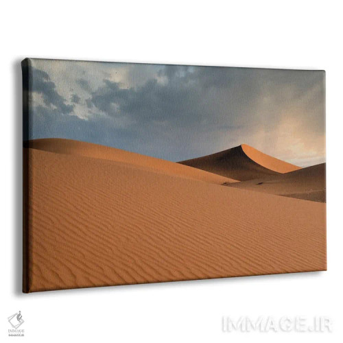 تابلو تپههای شنی در بیابان صحرا هنگام غروب به رنگ نارنجی میدرخشند اثر بتی سدرکوئیست - نمای پرسپکتیو محصول