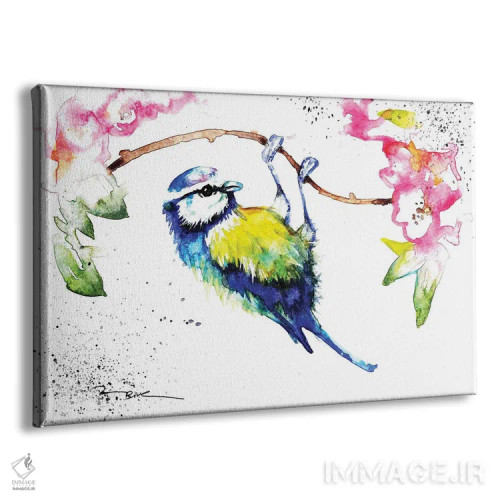 تابلو پرندهٔ سرآبی (بلو تیت) اثر بیبزآرتس - نمای پرسپکتیو محصول