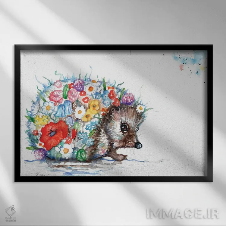 تابلو گل کوچک اثر بیبزآرتس - نمای قابدار مشکی