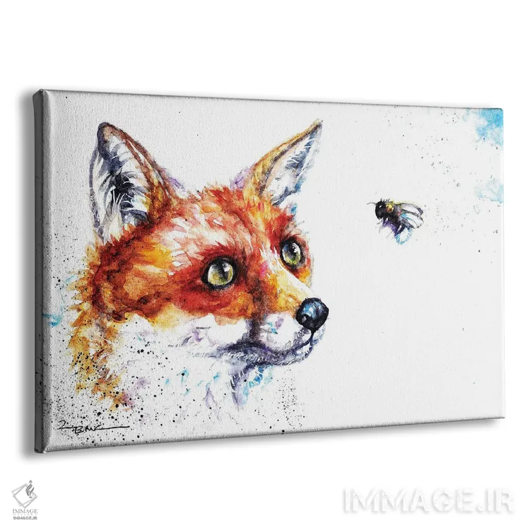 تابلو روباه و زنبور اثر بیبزآرتس - نمای پرسپکتیو محصول