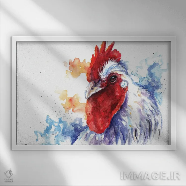 تابلو قوقولی قوقو اثر بیبزآرتس - نمای قابدار سفید