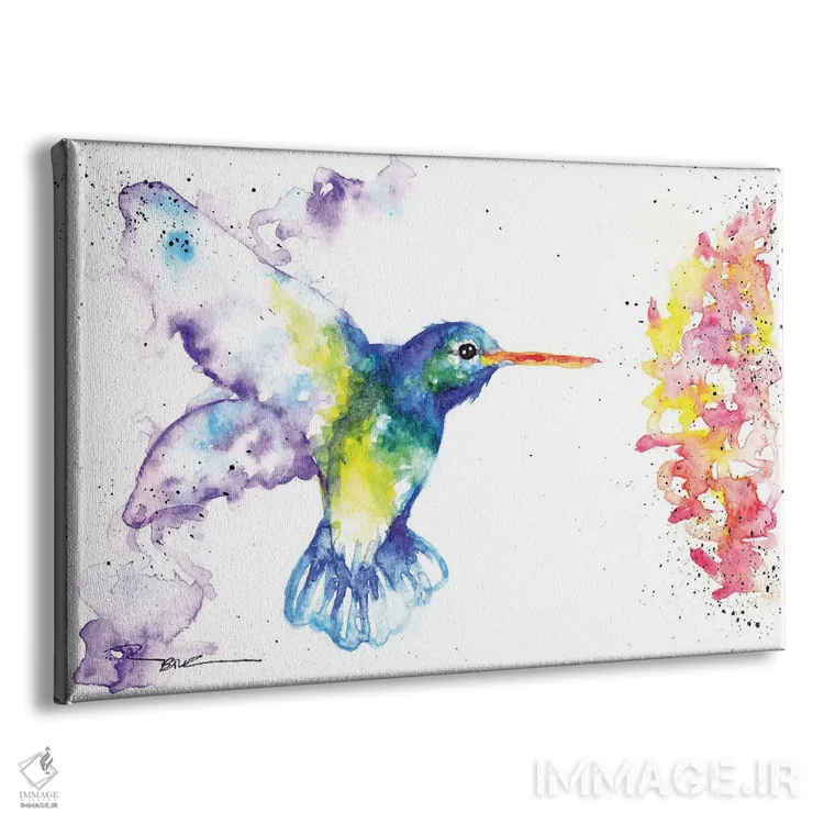 تابلو مرغ مگس و شکوفه ۲ اثر بیبزآرتس - نمای پرسپکتیو محصول