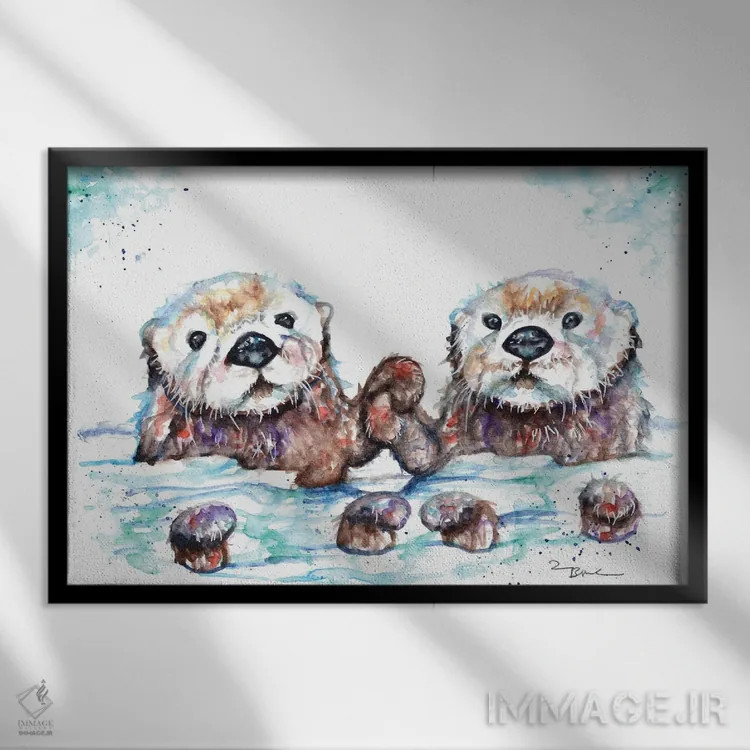 تابلو میخواهم دستت را بگیرم اثر بیبزآرتس - نمای قابدار مشکی