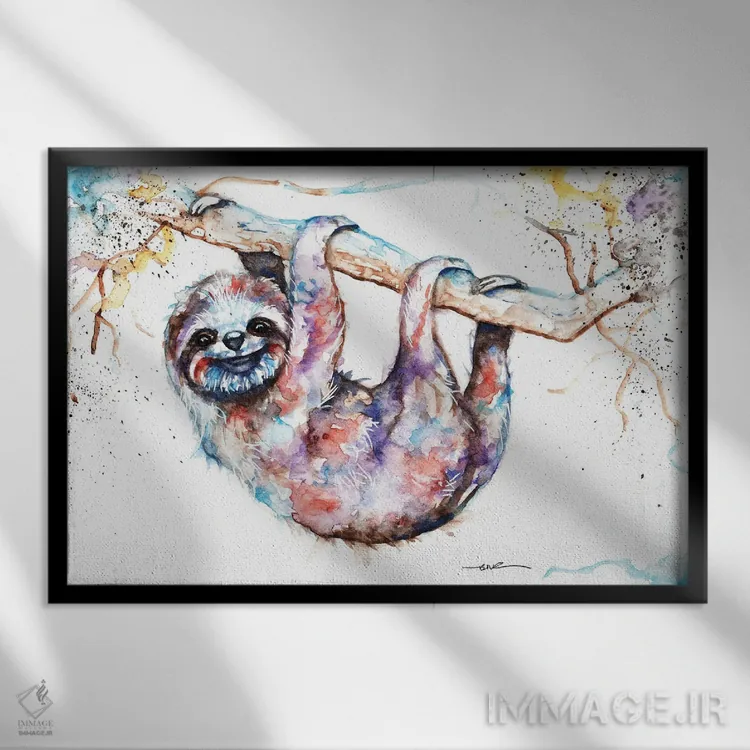 تابلو فقط تاب خوردن (یا: آویزان بودن) اثر بیبزآرتس - نمای قابدار مشکی