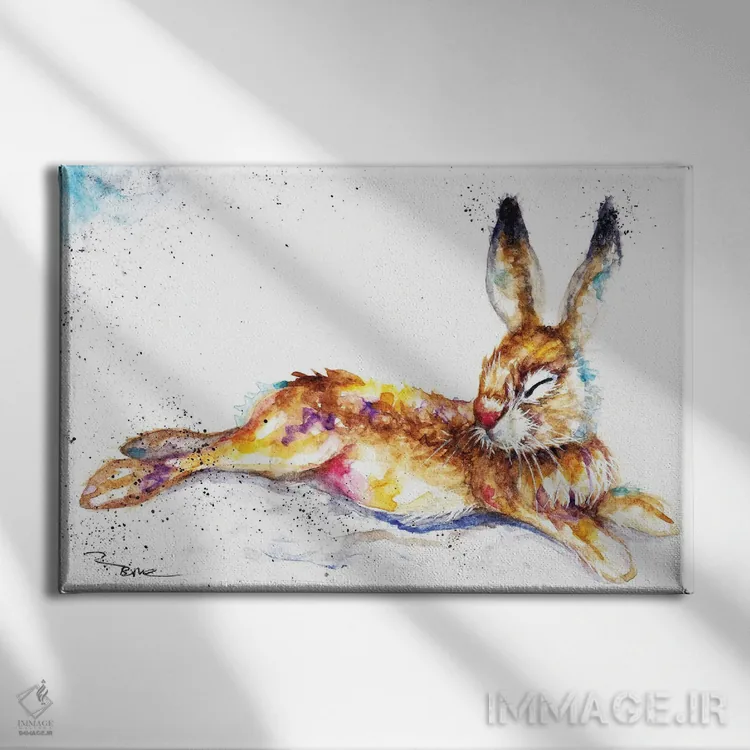 تابلو خرگوش تنبل اثر بیبزآرتس - نمای روبهرو روی دیوار
