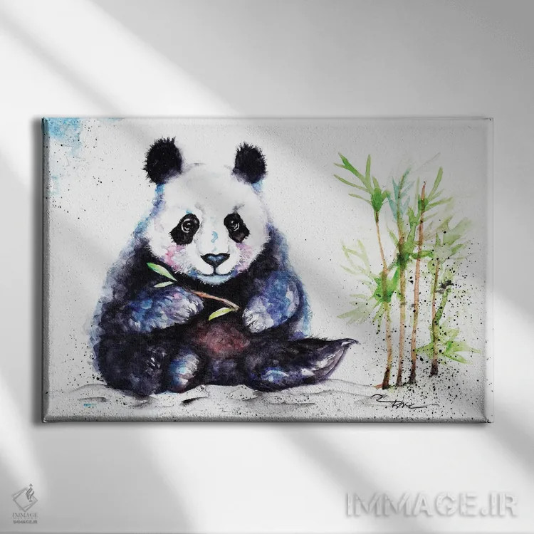 تابلو پاندای کوچک اثر بیبزآرتس - نمای روبهرو روی دیوار