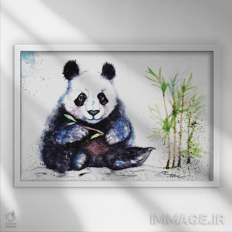تابلو پاندای کوچک اثر بیبزآرتس - نمای قابدار سفید