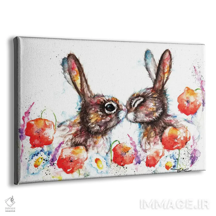 تابلو خرگوشهای چمنی (علفزار) اثر بیبزآرتس - نمای پرسپکتیو محصول