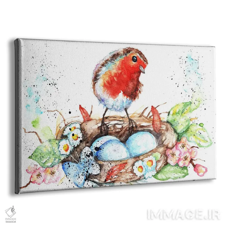 تابلو لانه سینهسرخ اثر بیبزآرتس - نمای پرسپکتیو محصول