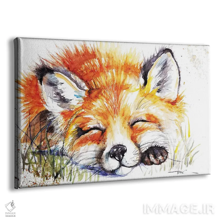 تابلو روباه خوابیده اثر بیبزآرتس - نمای پرسپکتیو محصول