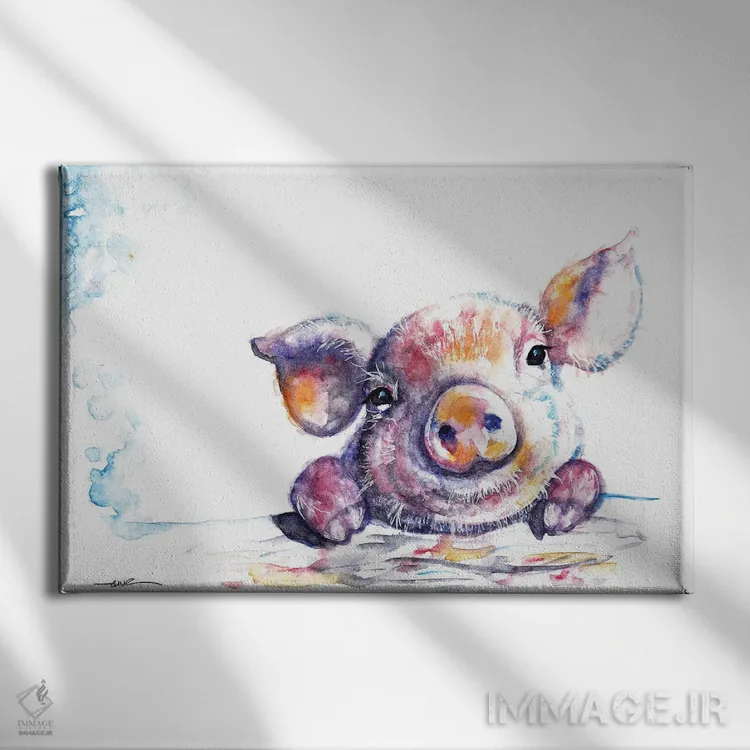 تابلو این خوک کوچولو اثر بیبزآرتس - نمای روبهرو روی دیوار