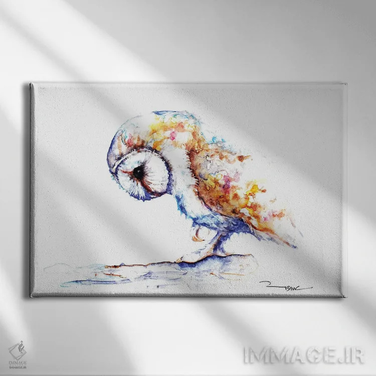 تابلو مخمل سفید اثر بیبزآرتس - نمای روبهرو روی دیوار