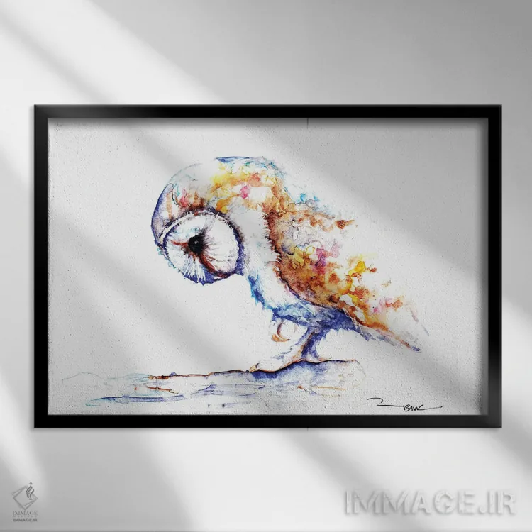 تابلو مخمل سفید اثر بیبزآرتس - نمای قابدار مشکی