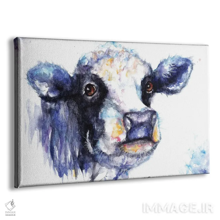 تابلو گاو سیاه و سفید اثر بیبزآرتس - نمای پرسپکتیو محصول