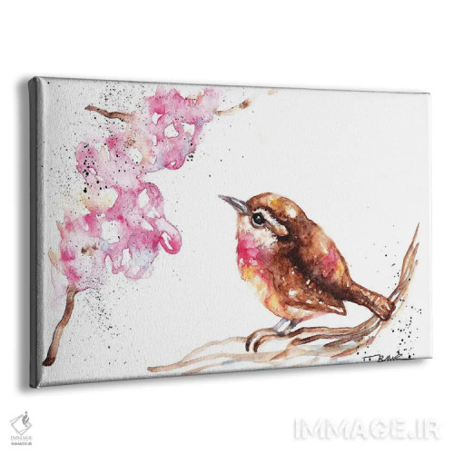 تابلو پرنده و شکوفه (ورن) اثر بیبزآرتس - نمای پرسپکتیو محصول