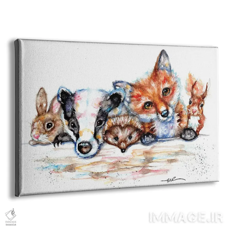 تابلو دوستان روستایی اثر بیبزآرتس - نمای پرسپکتیو محصول