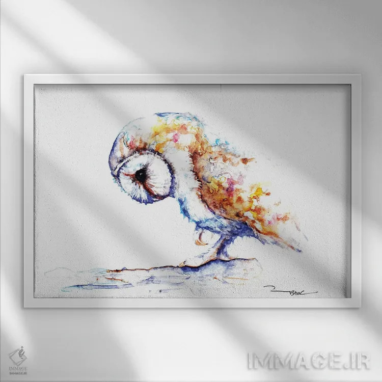 تابلو مخمل سفید اثر بیبزآرتس - نمای قابدار سفید